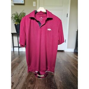 Levelwear Arkansas Razorbacks Mens Polo Shirt Red Golf Performance Medium M